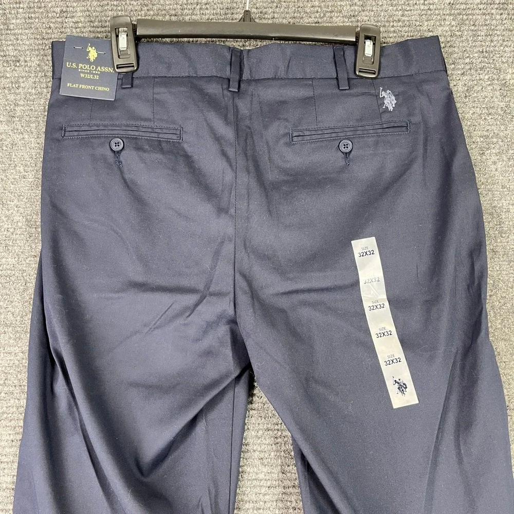 U.S. Polo Assn. Activate Stretch Pants Mens 32x28 Flat Front Chino Casual Office